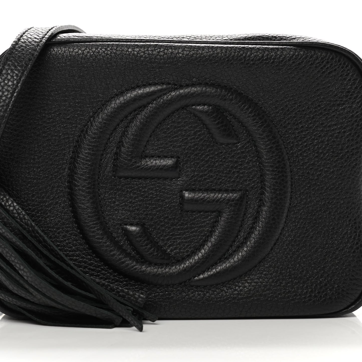 Pebbled Calfskin Small Soho Disco Bag Black