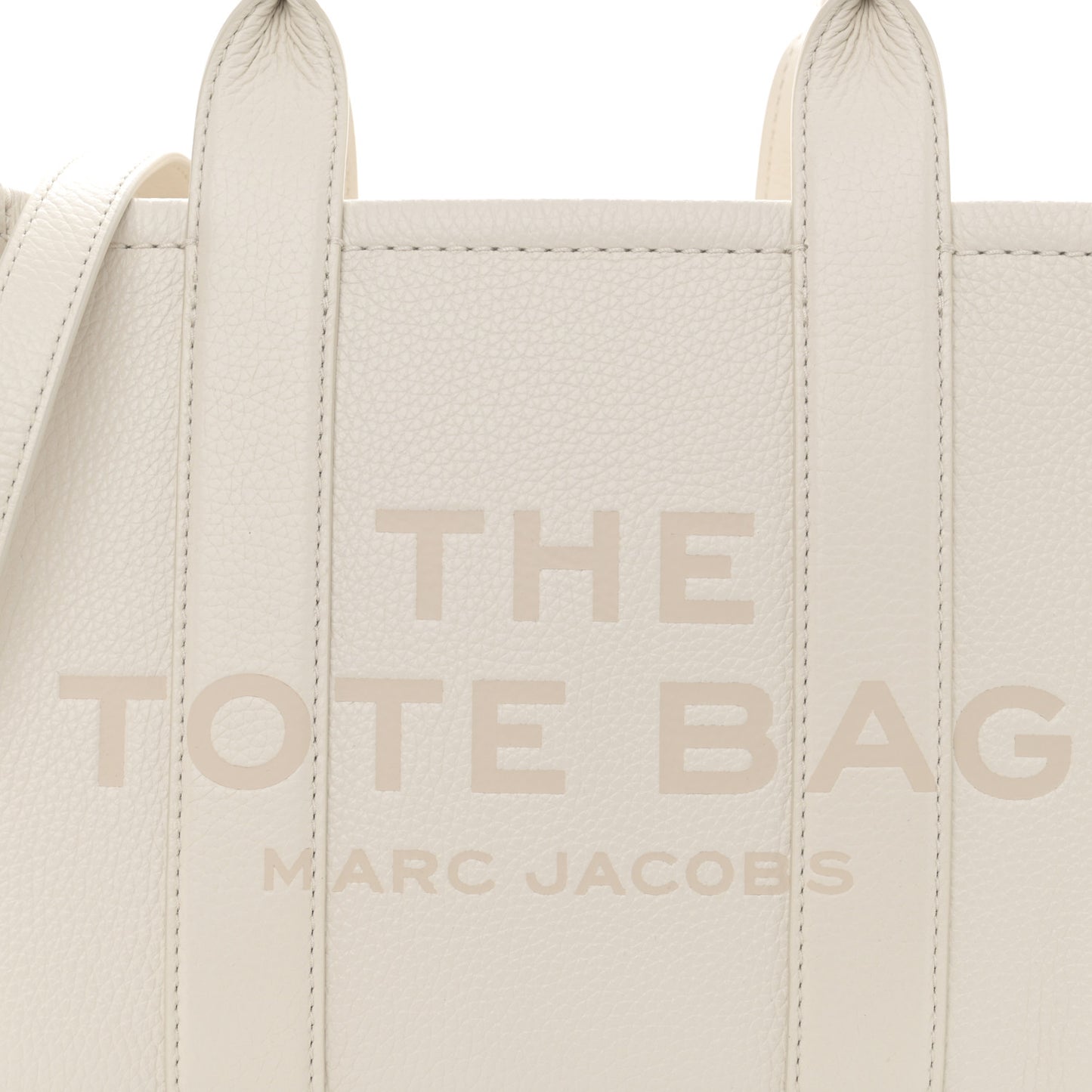 Grained Calfskin Mini The Tote Bag Cotton Silver