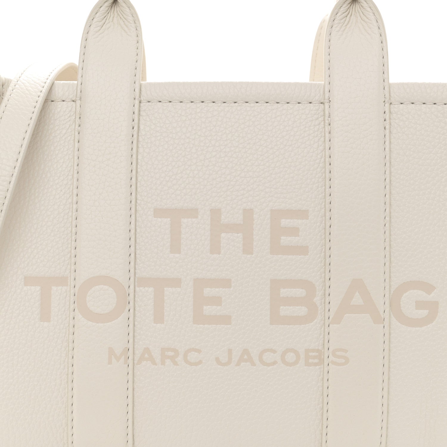Marc Jacobs Grained Calfskin Mini The Tote Bag Cotton Silver 9 of 11