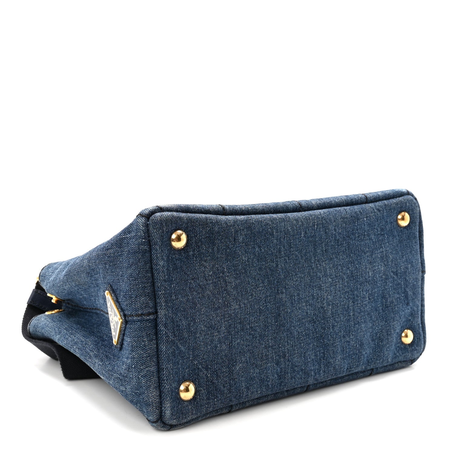 Prada Denim Small Logo Tote Bleu 4 of 9