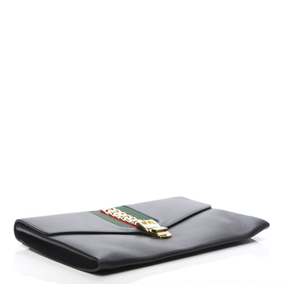 Gucci Calfskin Maxi Sylvie Clutch Black 4 of 8