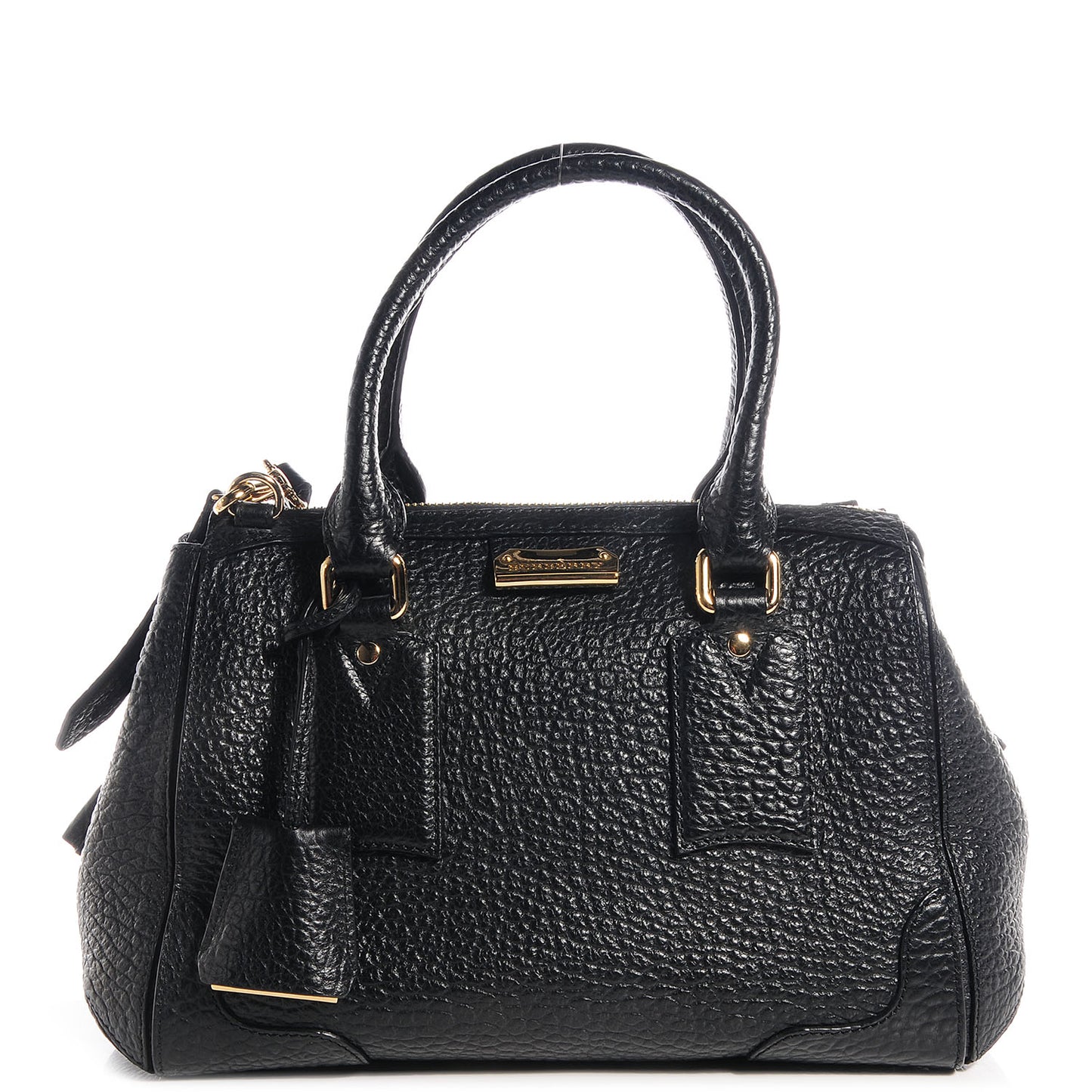 Signature Grain Leather Small Tote Black