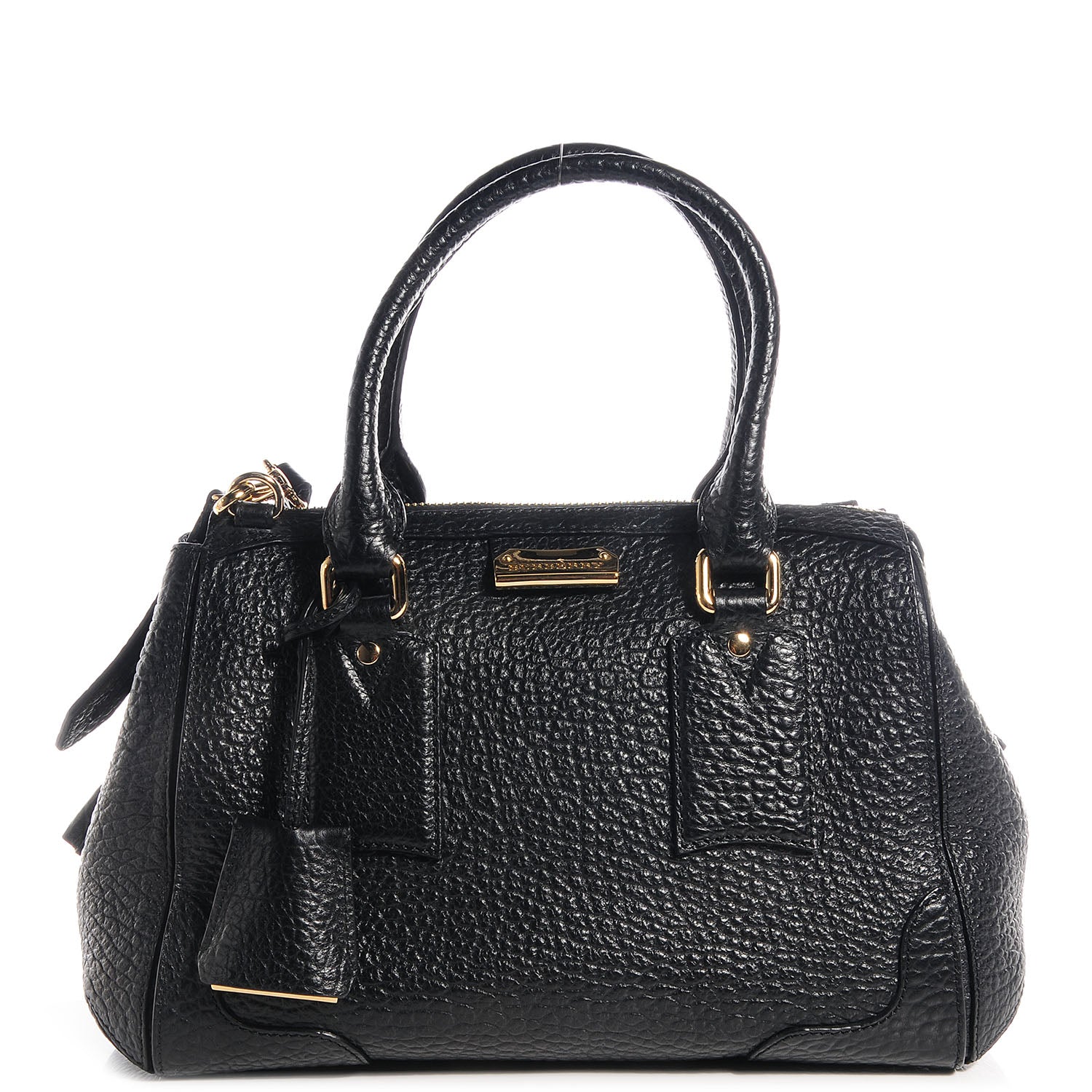 Burberry Signature Grain Leather Small Tote Black 1 of 8