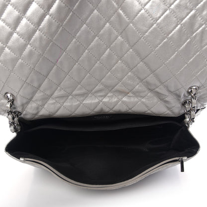 Chanel Metallic Caviar Quilted XXL Travel Flap Bag Silver 5 of 9