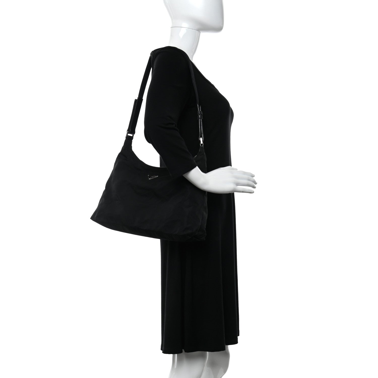 Prada Tessuto Nylon Shoulder Bag Black 2 of 15