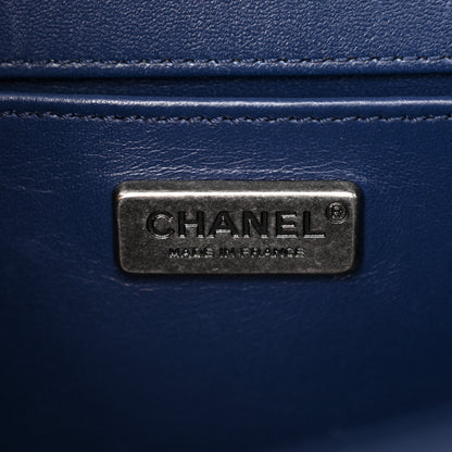 Chanel Lambskin Tile Medium Mosaic Boy Flap Navy Multicolor 6 of 12