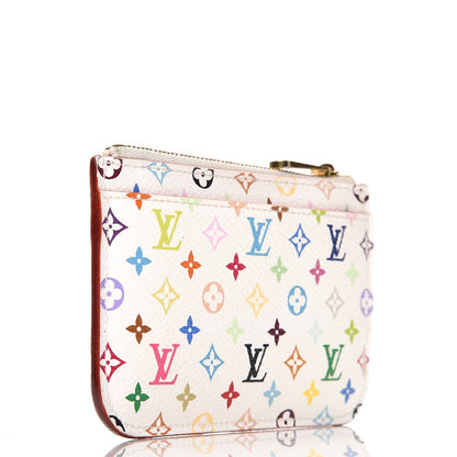 Louis Vuitton Monogram Multicolor Key Pouch White Litchi 3 of 6