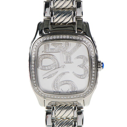 David Yurman Stainless Steel Diamond Bezel Dial 32mm Thoroughbred Quartz Watch 1 of 6