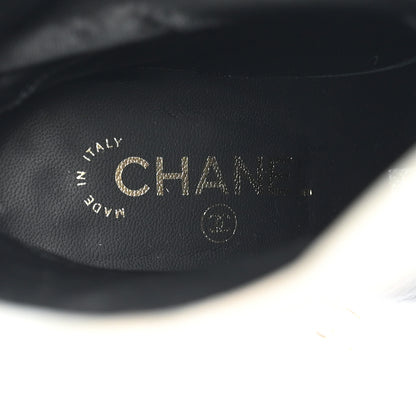 Chanel Calfskin Cap Toe Chain Boots 37 Black 7 of 9