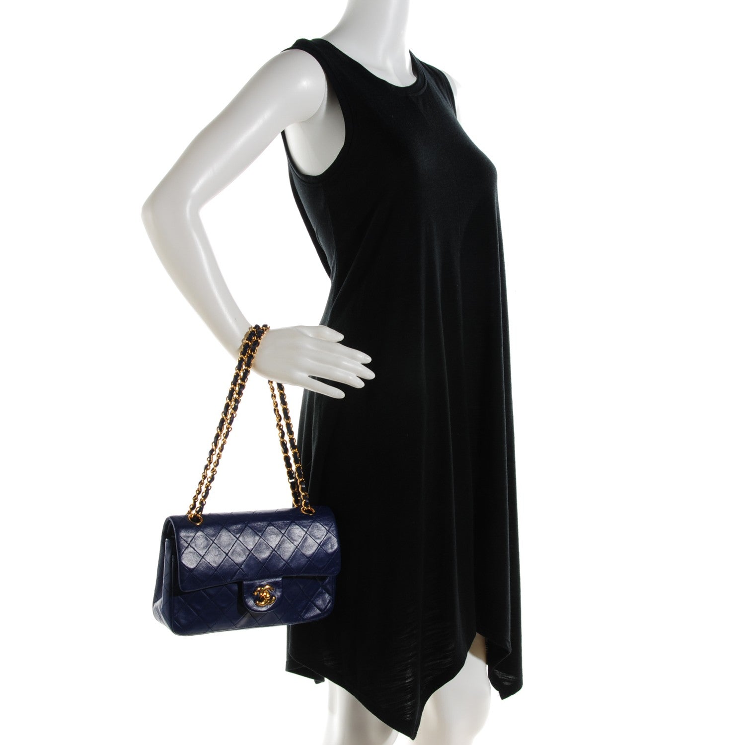 Chanel Lambskin Quilted Medium Double Flap Blue 2 of 11