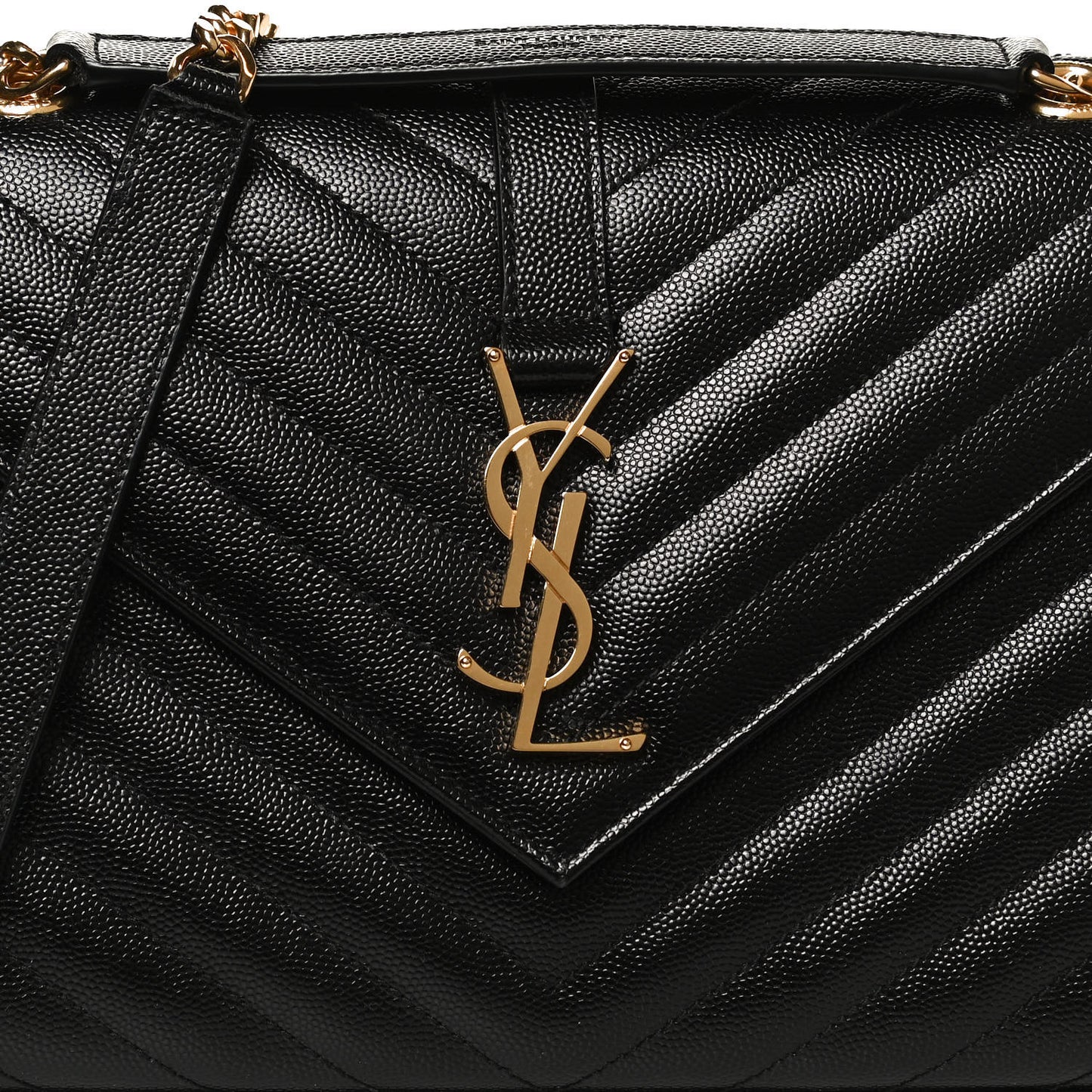 Grain De Poudre Matelasse Chevron Medium Monogram Satchel Black