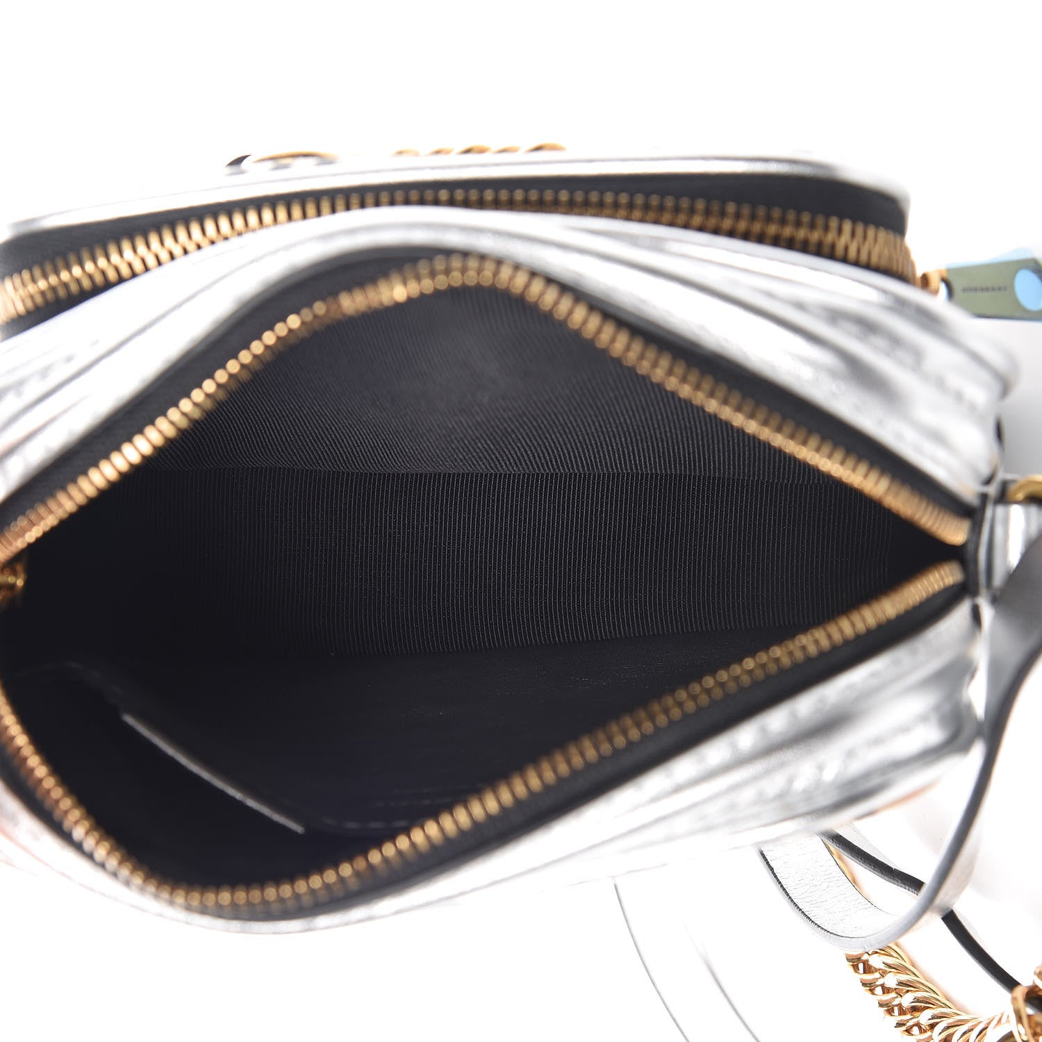 Burberry Smooth Calfskin 1983 Knight Check Link Camera Bag Silver 5 of 8