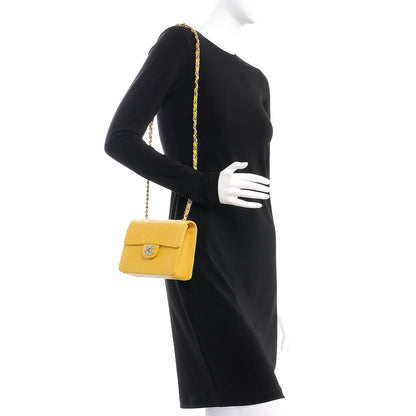 Chanel Caviar Quilted Wallet On Chain WOC Light Gold 3 of 10
