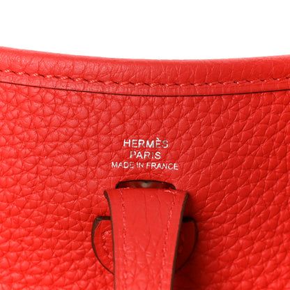 Hermes Taurillon Clemence Evelyne TPM Rouge De Coeur 6 of 11