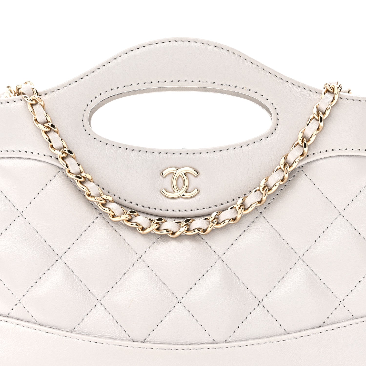 Chanel Shiny Lambskin Quilted Nano 31 Shopping Bag Grey 8 of 11