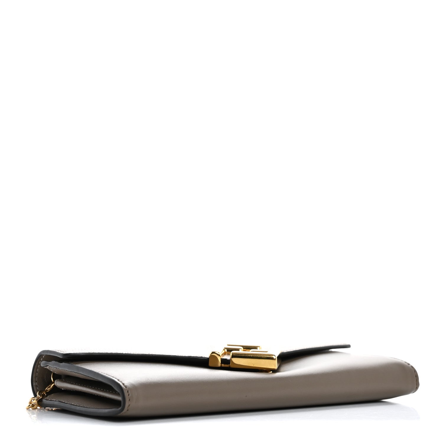 Fendi Vitello King Cruise FF Diamonds Continental Envelope Wallet On Chain Truffle Dove 4 of 16