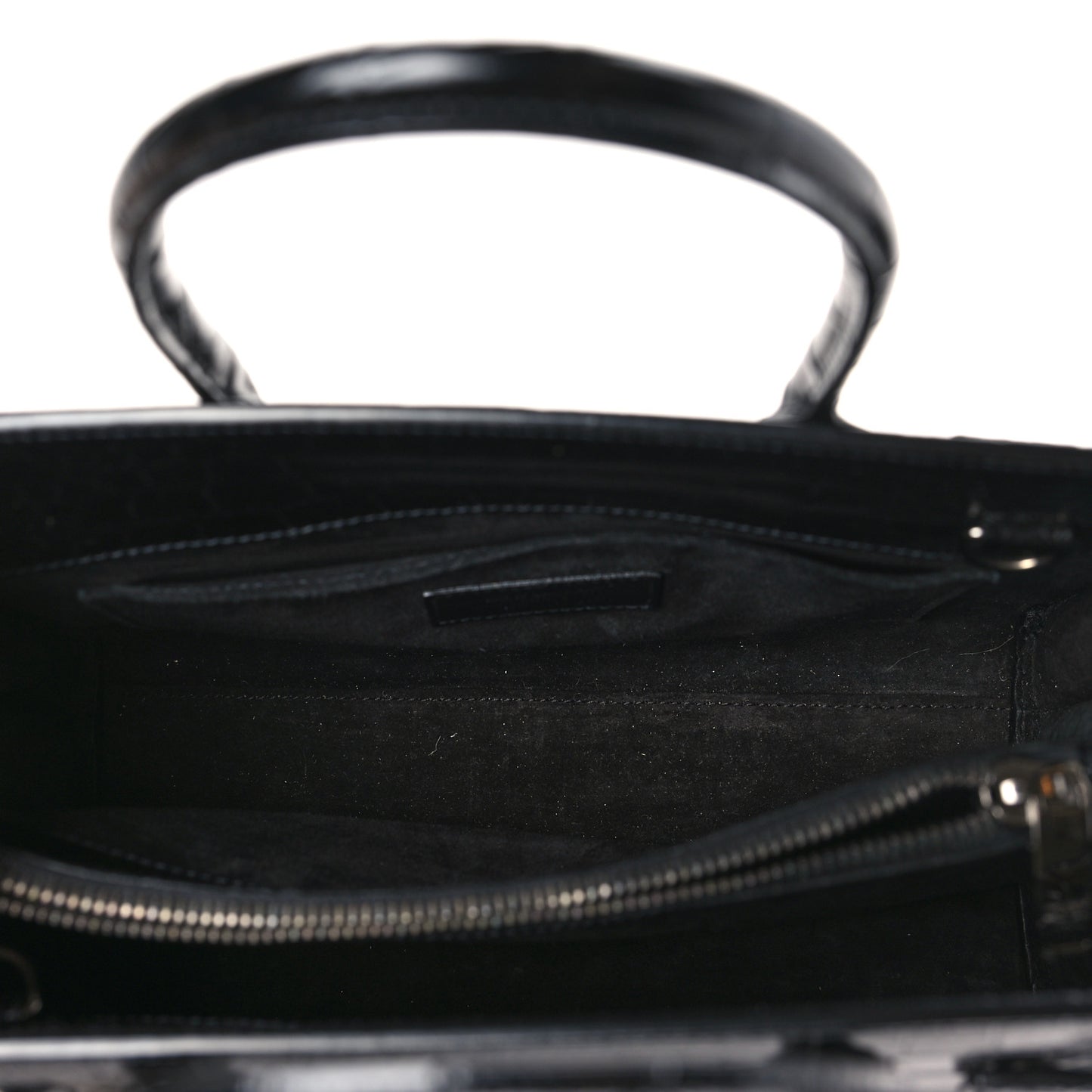 Calfskin Crocodile Embossed Baby Sac De Jour Black