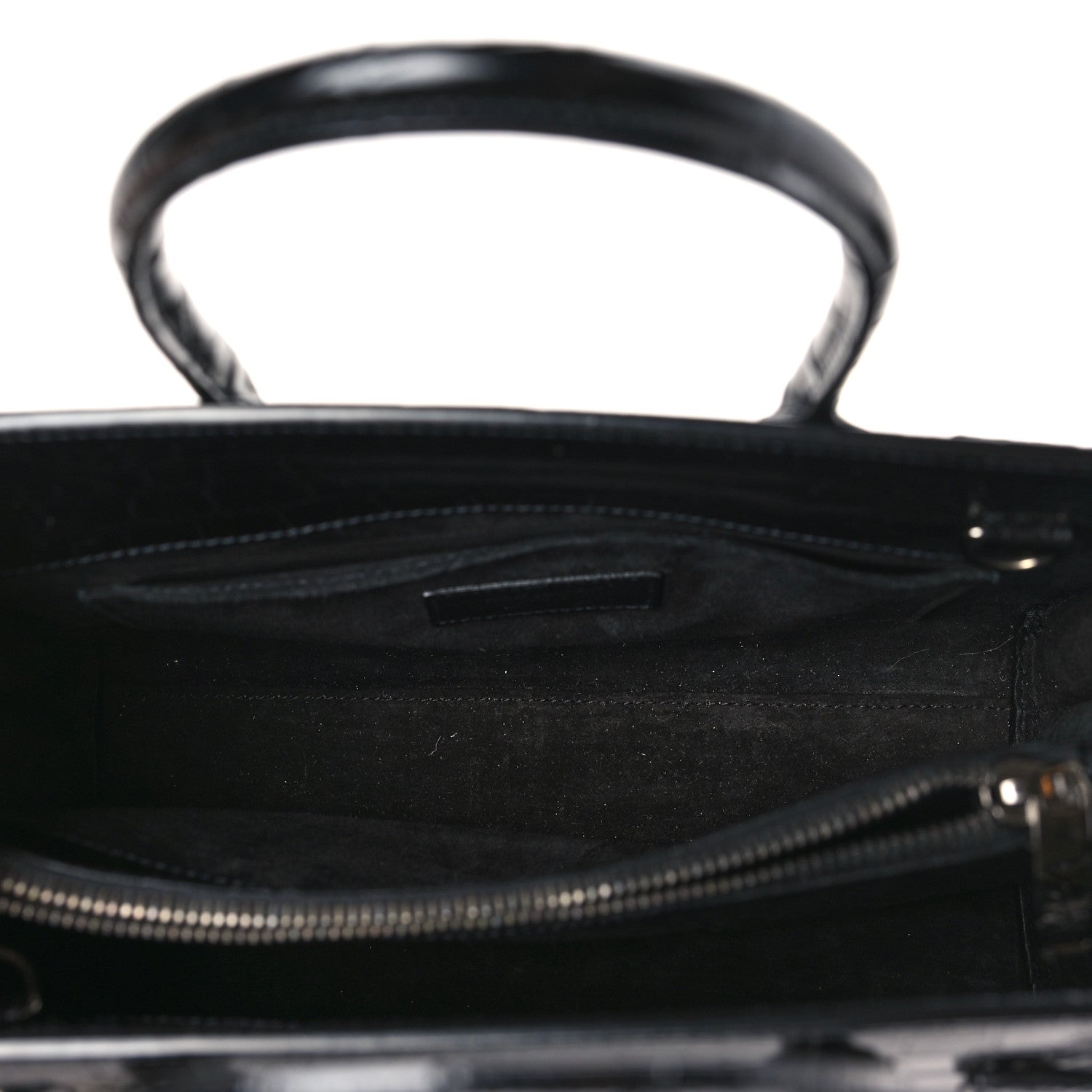Saint Laurent Calfskin Crocodile Embossed Baby Sac De Jour Black 5 of 9