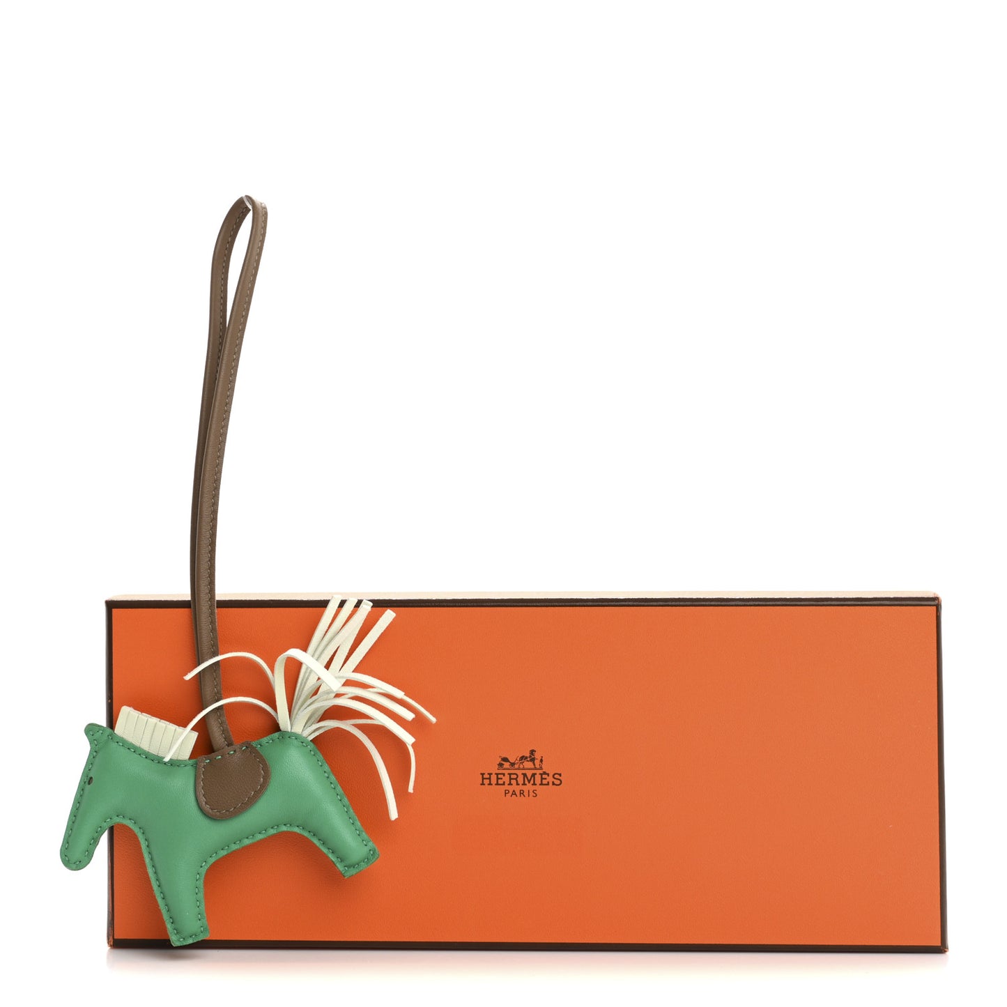 Milo Lambskin Grigri Rodeo Horse Bag Charm PM Menthe Vert Fizz Etoupe
