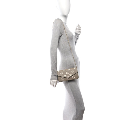 Louis Vuitton Empreinte Monogram Giant Felicie Pochette Khaki Cream 2 of 10
