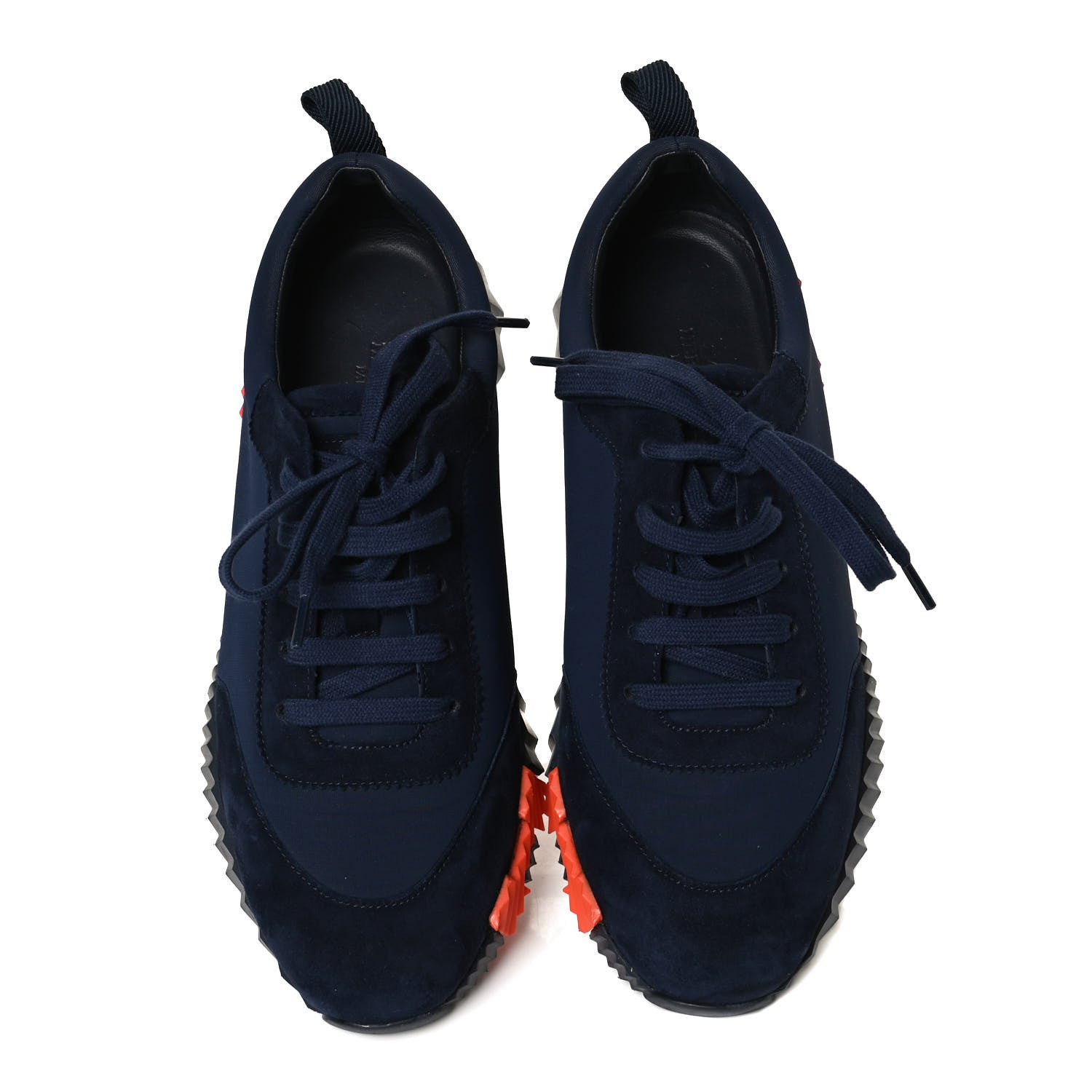 Hermes Technical Jersey Suede Goatskin Bouncing Sneakers 39 Marine 5 of 10