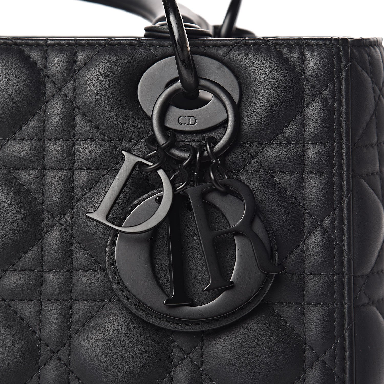 Christian Dior Ultra Matte Calfskin Cannage Medium Lady Dior Black 8 of 11