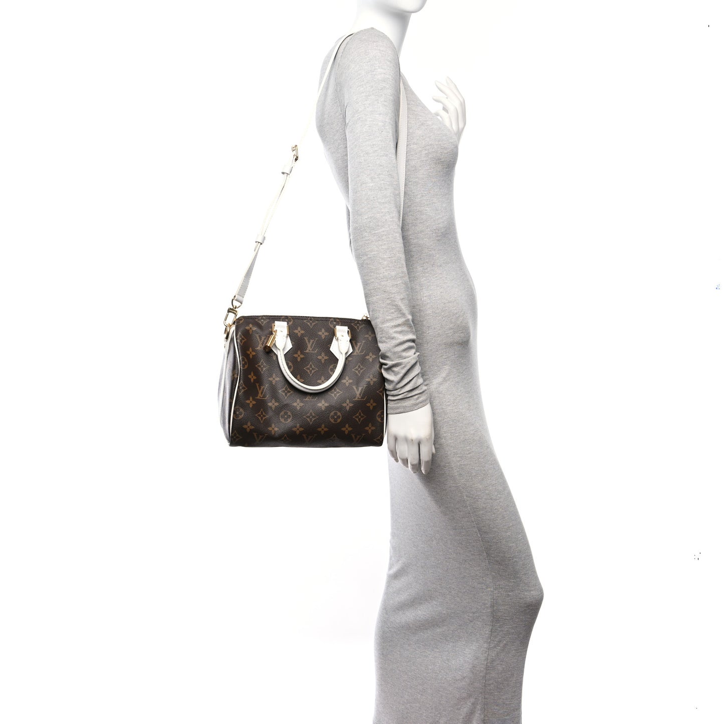 Monogram LV Match Speedy Bandouliere 25 White