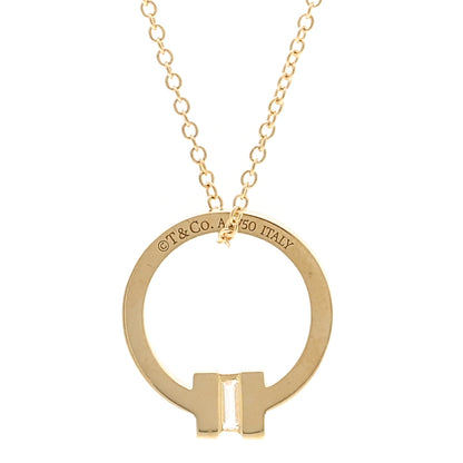 Tiffany 18K Yellow Gold Diamond T Baguette Pendant Necklace 4 of 6