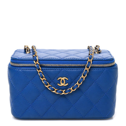 Chanel Lambskin Quilted Pearl Crush Small Vanity Case With Chain Blue 1 of 11