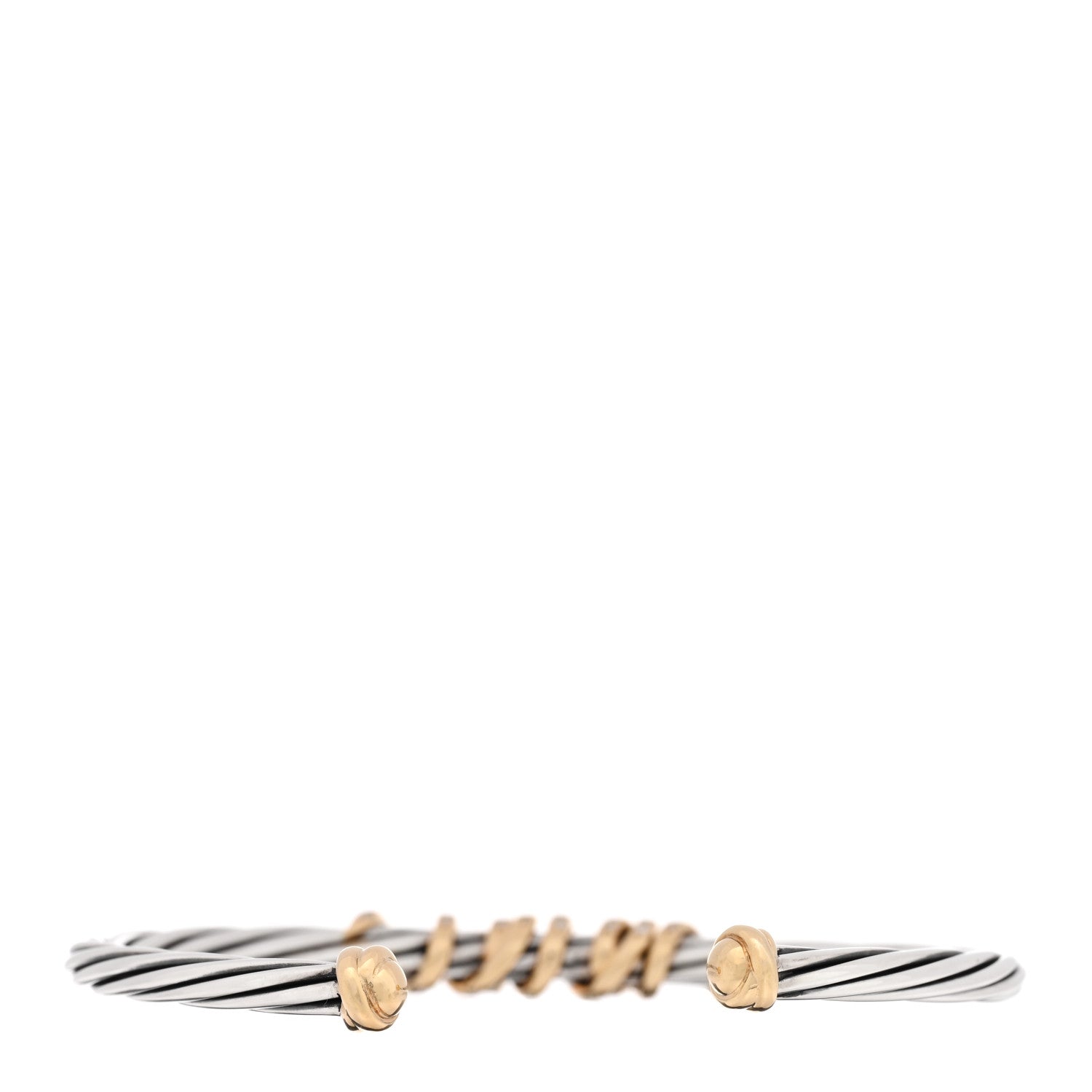 David Yurman Sterling Silver 18K Yellow Gold Diamond 4mm Helena Station Bracelet 2 of 3