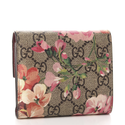 Gucci GG Supreme Monogram Blooms Padlock Wallet Beige Multicolor Dry Rose 3 of 7