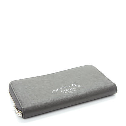 Christian Dior HOMME Grained Calfskin Zipped Wallet Grey 4 of 7