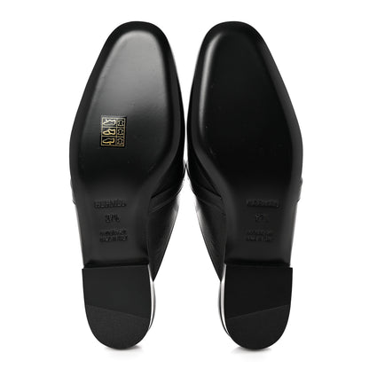 Hermes Goatskin Oz Mules 37.5 Black 5 of 11