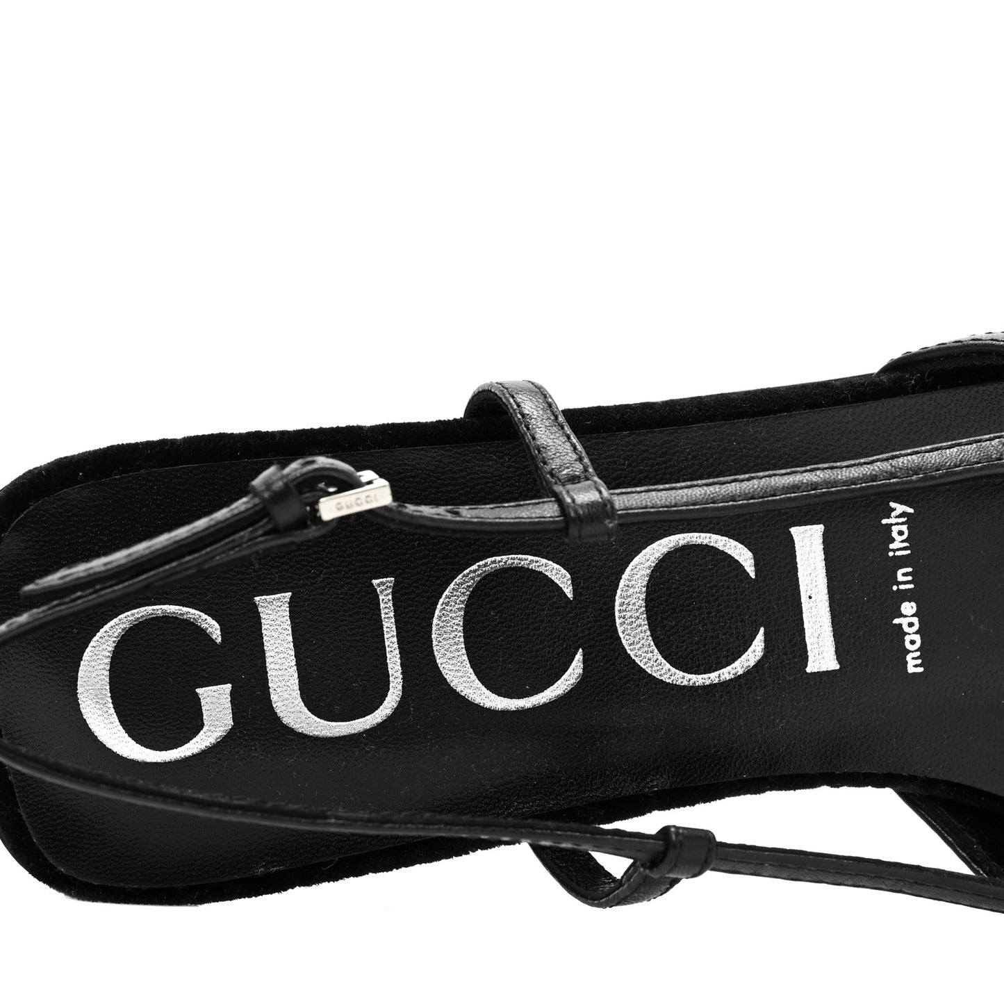 Velvet GG Monogram Slingback Ballet Flats 39.5 Black