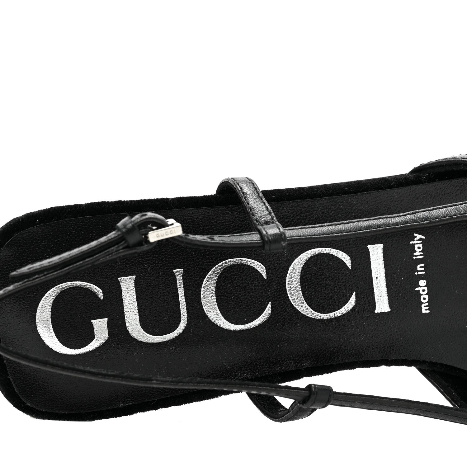 Gucci Velvet GG Monogram Slingback Ballet Flats 39.5 Black 7 of 8