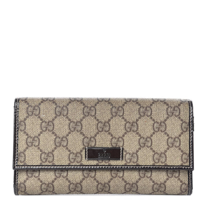 Gucci GG Plus Monogram Joy Continental Flap Wallet Beige Ebony Dark Brown 1 of 10