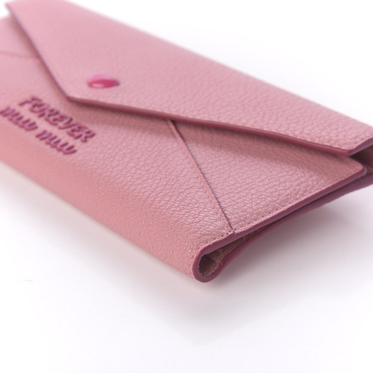 Goatskin Madras Love Forever Envelope Wallet Rosa