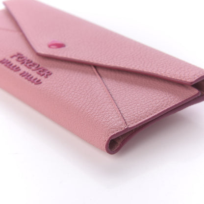 Miu Miu Goatskin Madras Love Forever Envelope Wallet Rosa 7 of 10