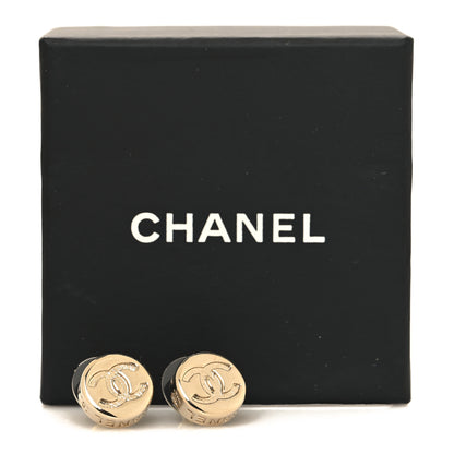 Chanel Metal Round CC Earrings Gold 5 of 5
