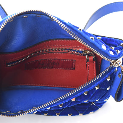 Valentino Garavani Velvet Rockstud Spike Belt Bag 75 Acid Blue 5 of 9