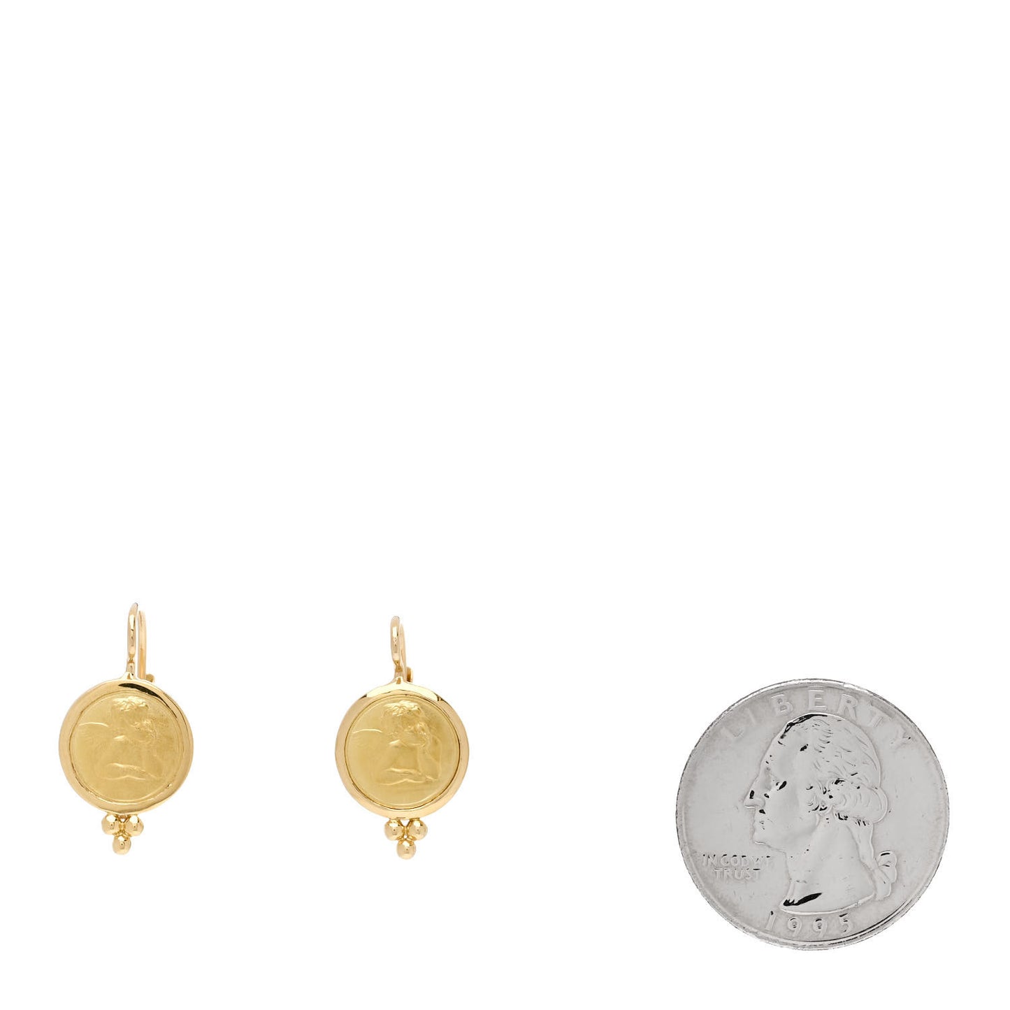 18K Yellow Gold Angel Earrings