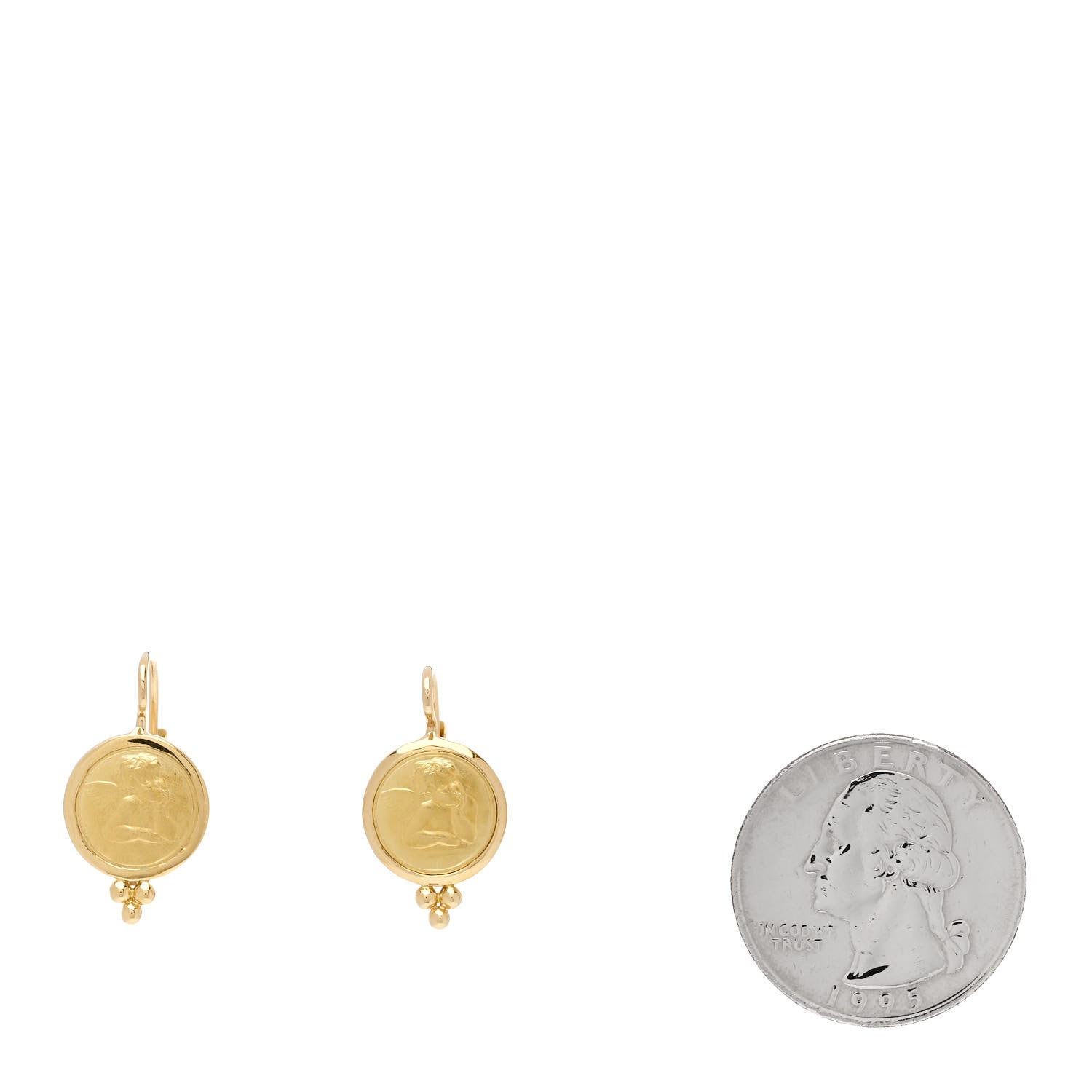 Temple St. Clair 18K Yellow Gold Angel Earrings 2 of 4