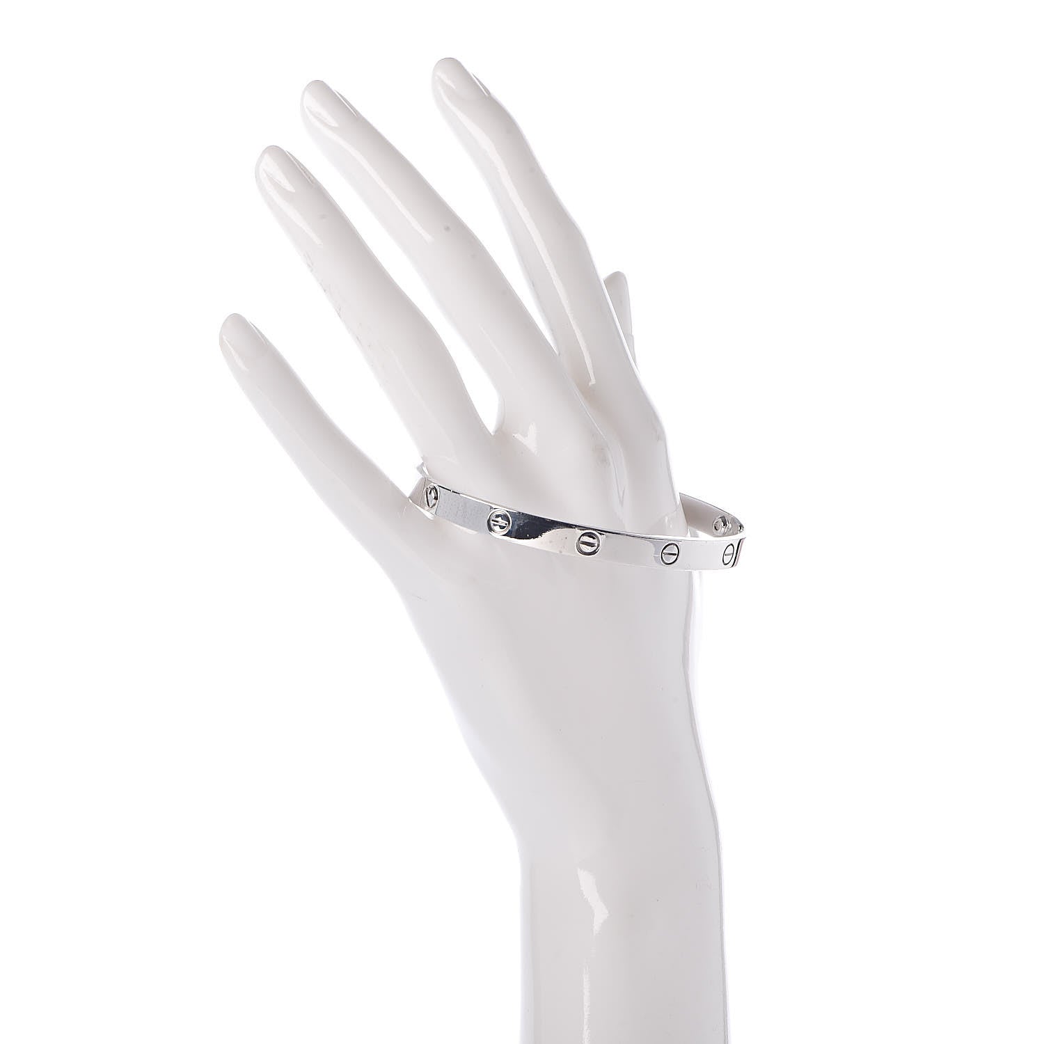 Cartier 18K White Gold LOVE Bracelet 21 2 of 7