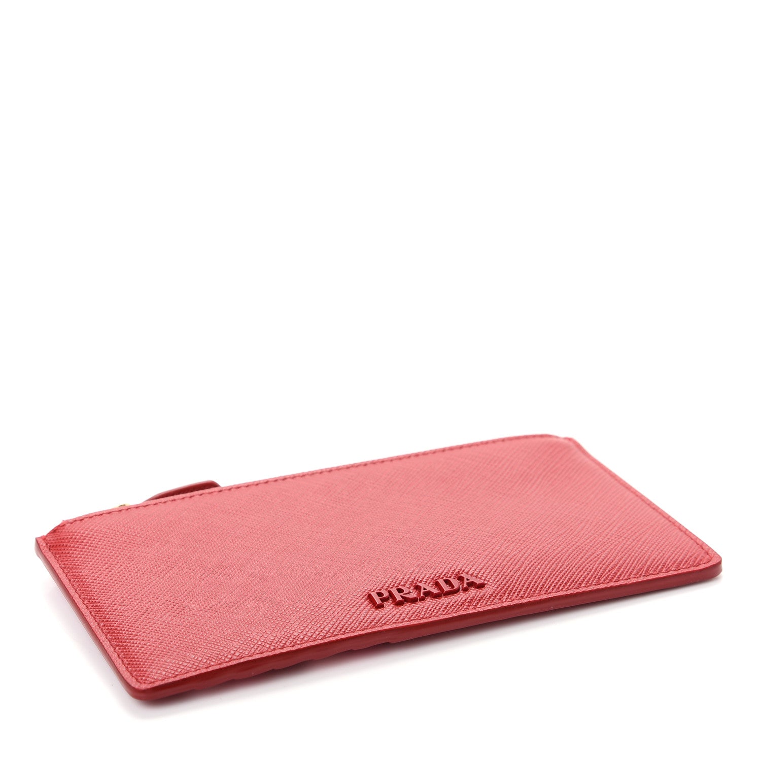 Prada Saffiano Zip Card Holder Fuoco Petalo 4 of 8