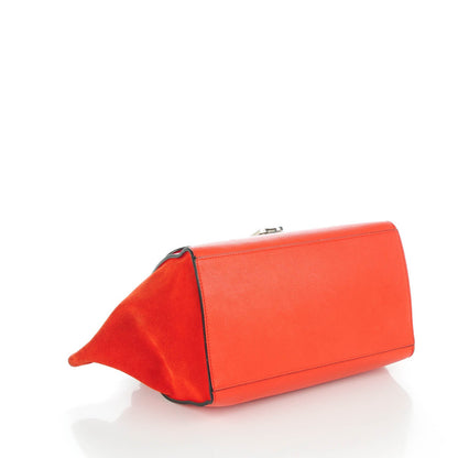 Celine Drummed Calfskin Suede Medium Trapeze Vermillion 4 of 8