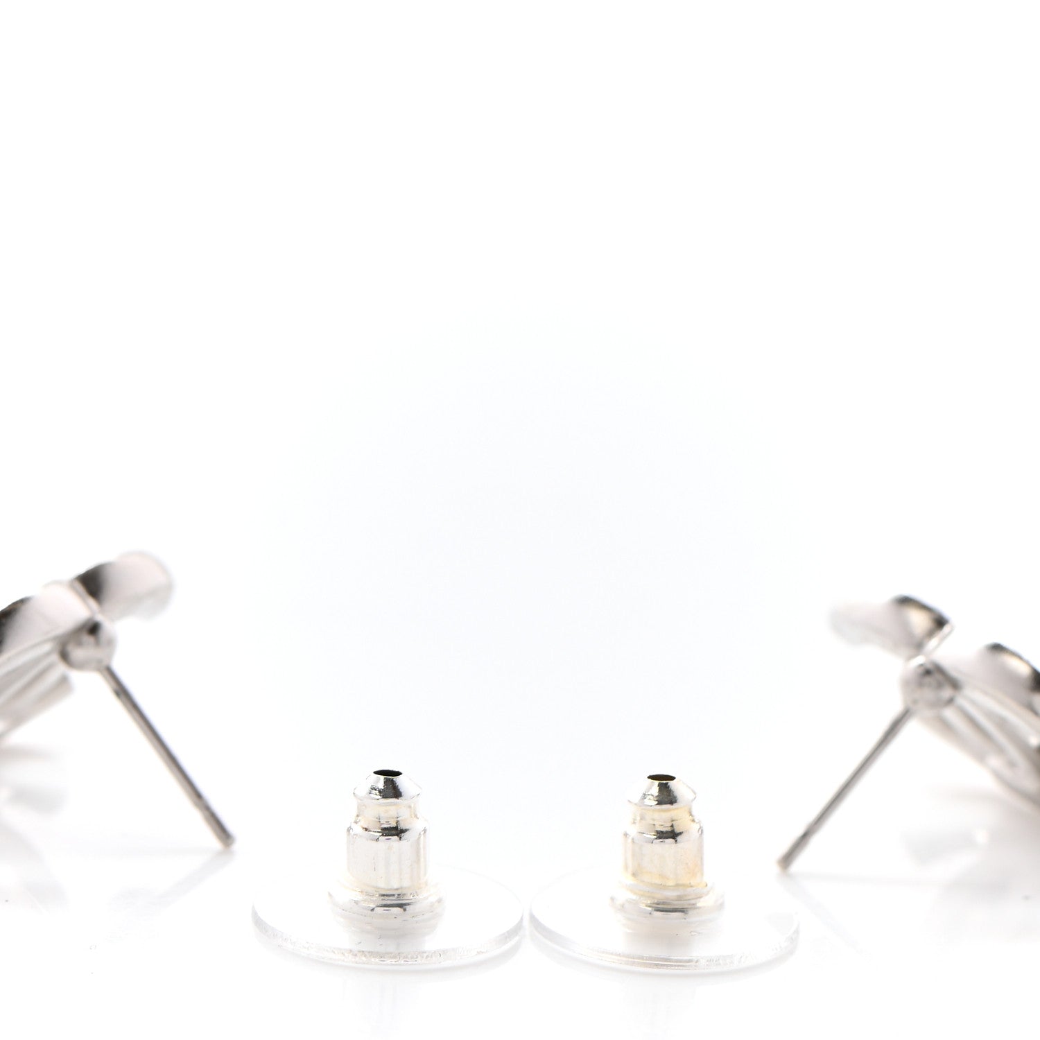 Chanel Crystal CC Earrings Silver 3 of 4