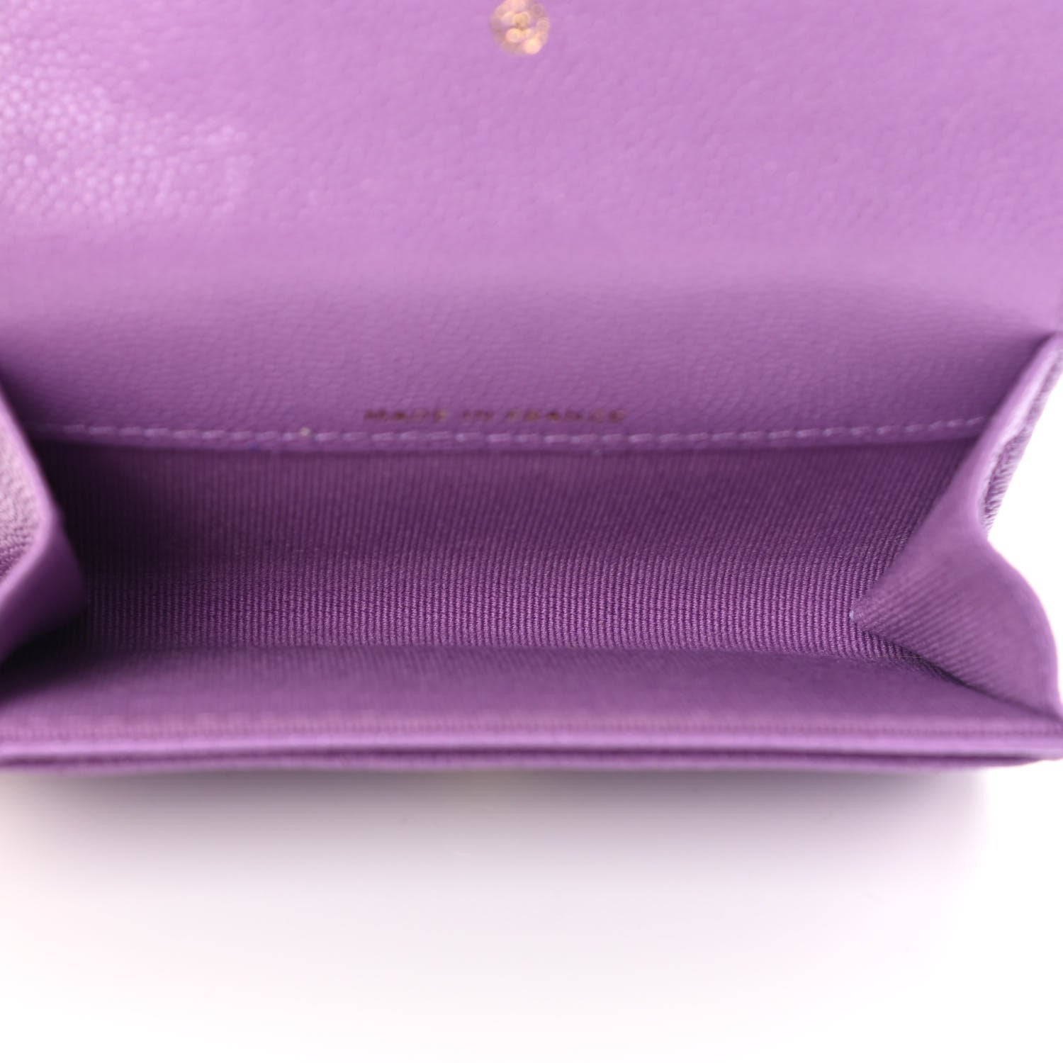 Chanel Caviar Quilted Flap Card Holder Wallet Purple 5 of 10