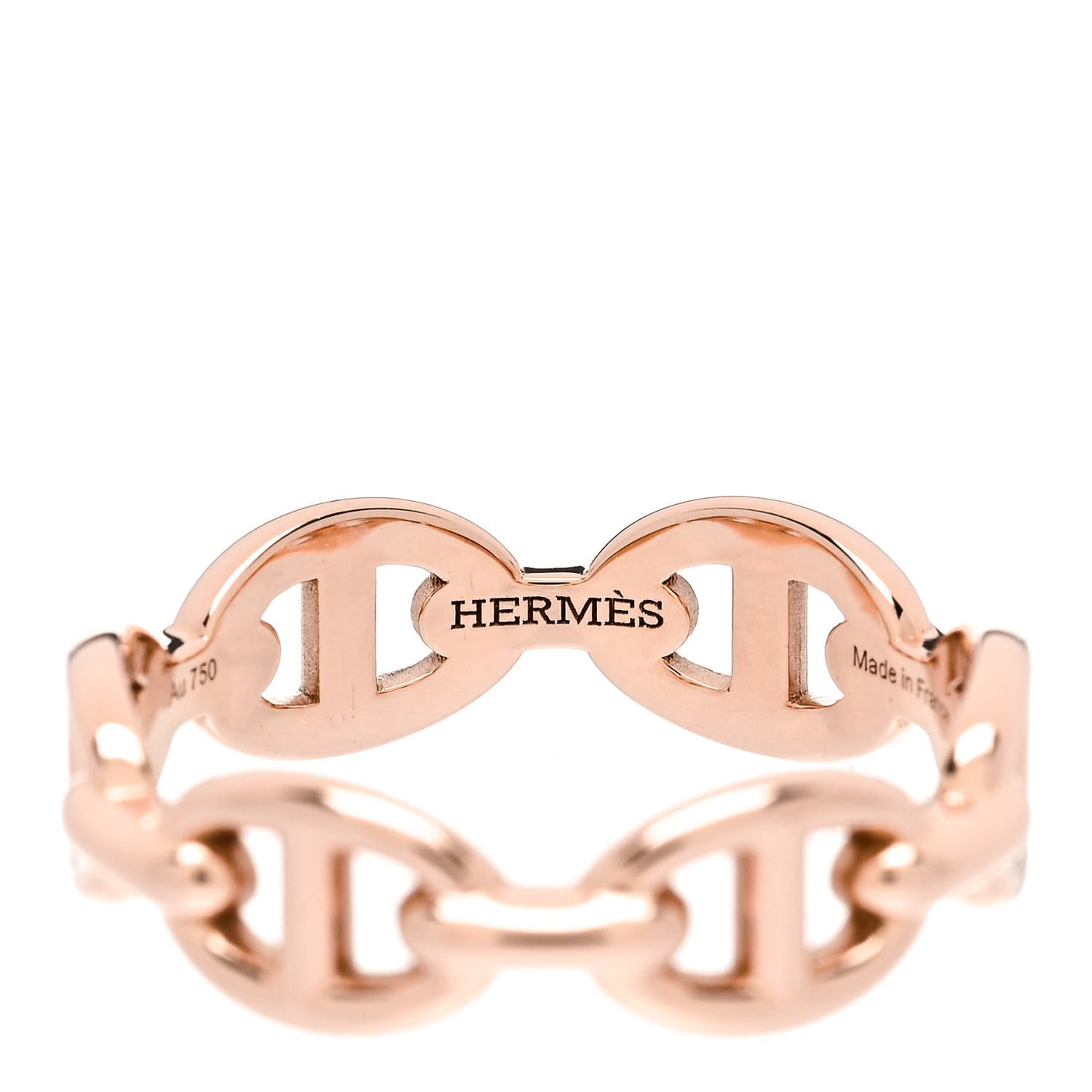 18K Rose Gold PM Chaine D'Ancre Enchainee Ring 53 6.5