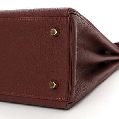 Hermes Togo Kelly Retourne 28 Rouge H 10 of 12