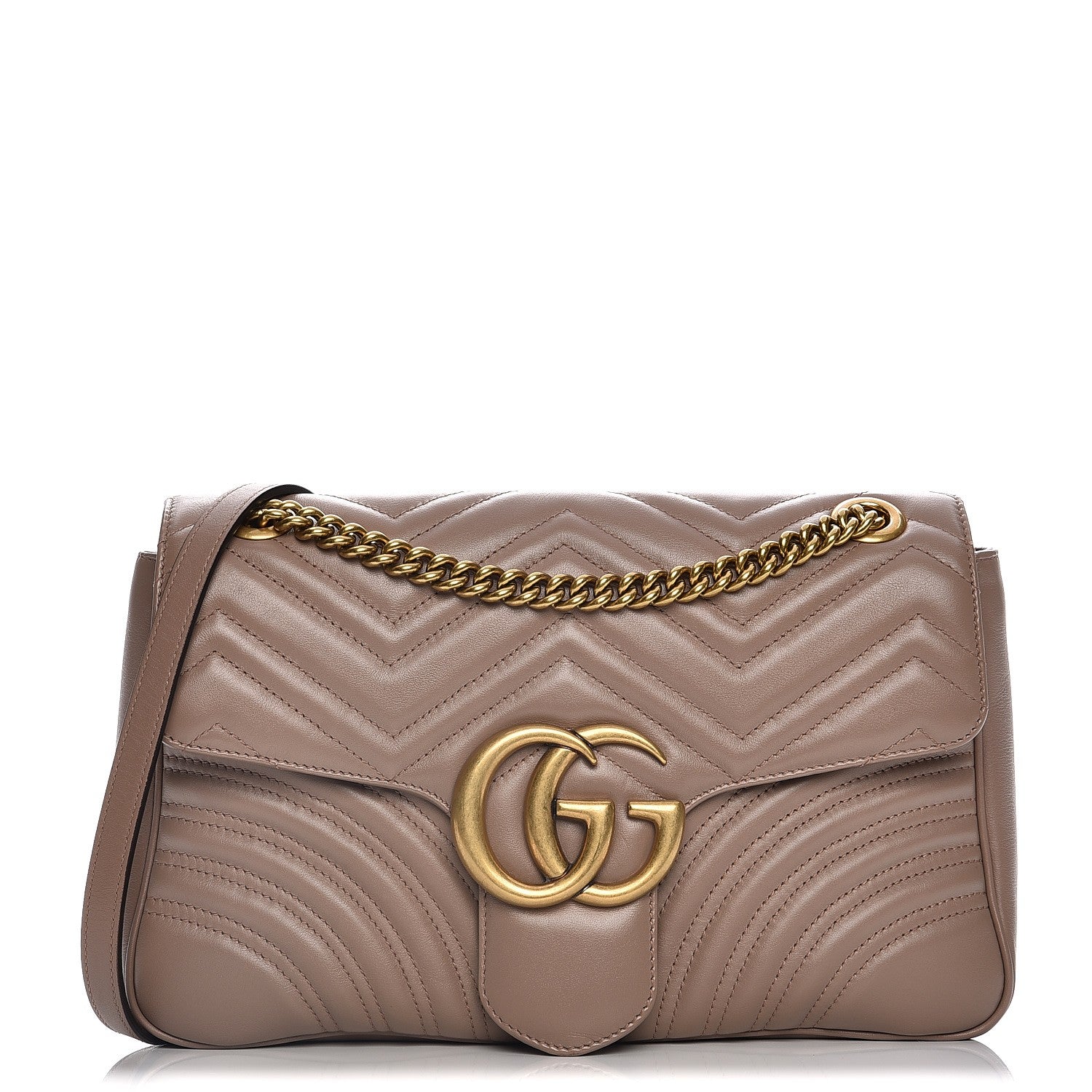 Gucci Calfskin Matelasse Medium GG Marmont Shoulder Bag Porcelain Rose 1 of 8